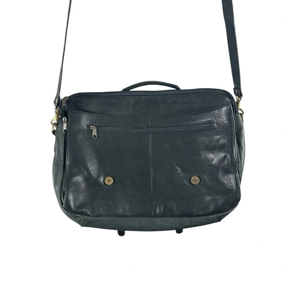 Wilson’s Leather Vintage Black Leather Messenger Bag